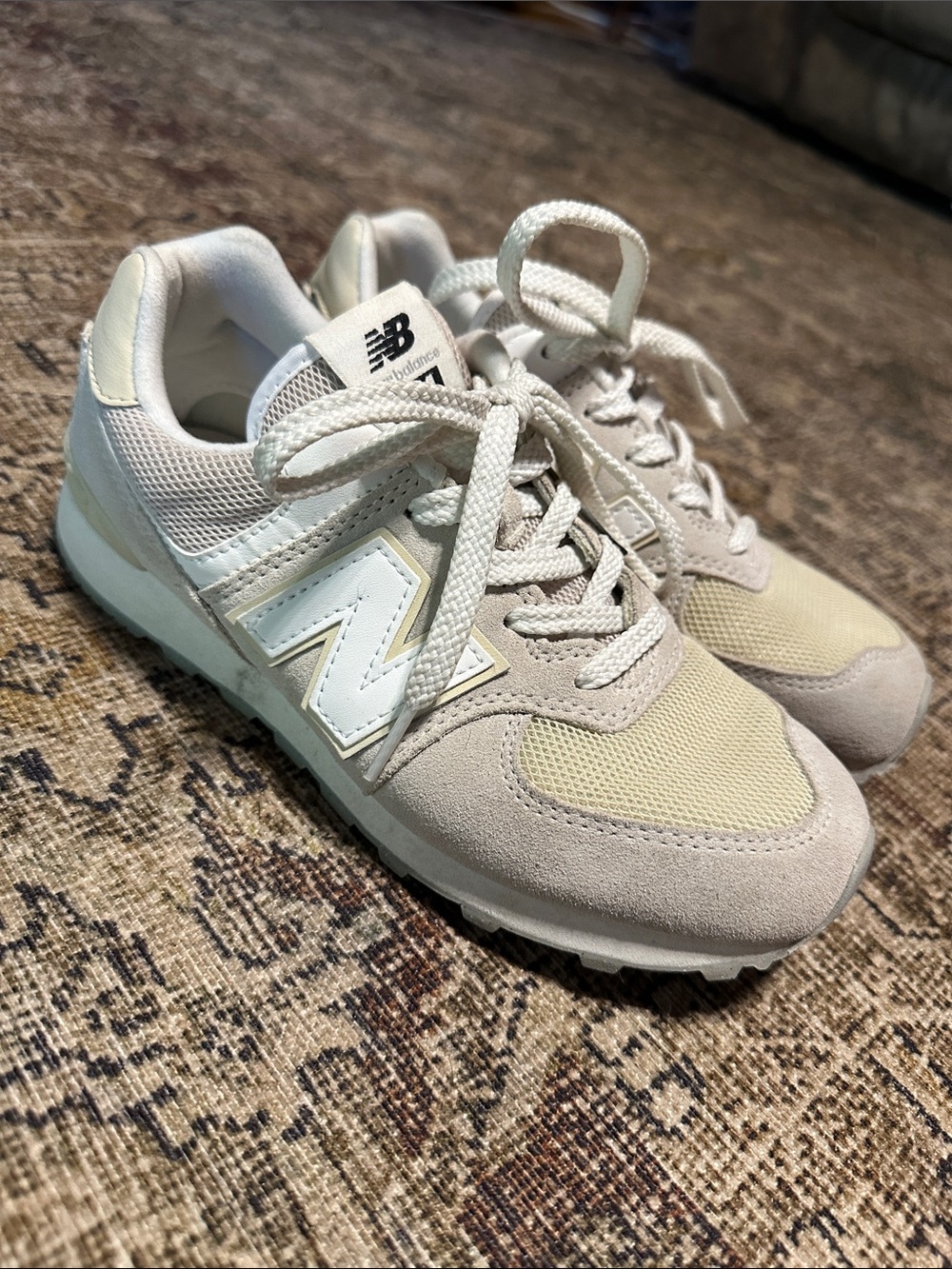 New Balance Kids Beige and Cream Retro Sneakers